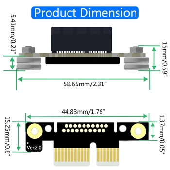 PCI-e PCI Express 36PIN 1X Cablu de Extensie cu 12V/3.3 V Putere LED Dual Verticală de 90 de Grade Unghi Drept și Picior Magnetic Pad