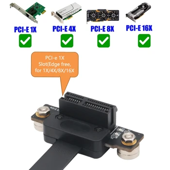PCI-e PCI Express 36PIN 1X Cablu de Extensie cu 12V/3.3 V Putere LED Dual Verticală de 90 de Grade Unghi Drept și Picior Magnetic Pad