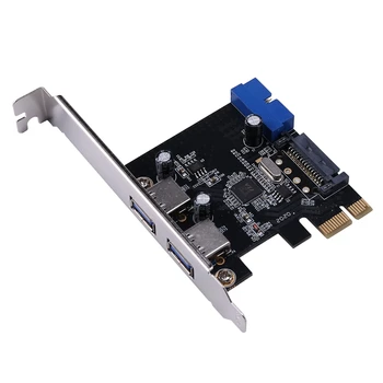 PCI-E pentru a 2 Port USB 3.0 PCI Card de Expansiune 19-Pin/20-Pin Extern Pcie Card Adaptor Suport PCIE 1X, 4X, 8X, 16X