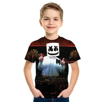 Pe alb Amuzant 3D print hip hop stil de haine pentru copii t-shirt om / fata cu mânecă scurtă pentru copii stradă tricou amuzant