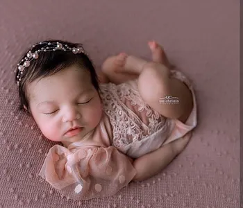 Pearl șir de mărgele frizură duce flori fata de copil nou-născut fotografie propsshooting accesorii nunta headnand petrecere, articole pentru acoperirea capului