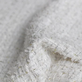 Pearlsilk Franța Alb Sequin Tweed Sacou Toamna Rochie De Costume De Îmbrăcăminte Materiale De Cusut Pânză Pătrat ping