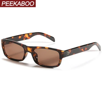 Peekaboo leopard negru dreptunghiulară ochelari de soare pentru femei culori doamnelor retro ochelari de soare pentru barbati uv400 2021 vara fierbinte de vânzare