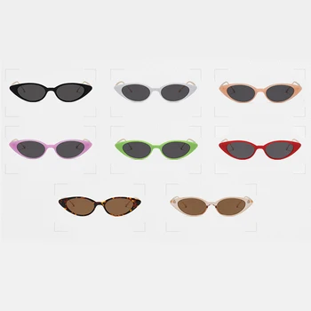 Peekaboo mic ochi de pisica ochelari de soare pentru femei brand designer de jumătate de metal black red leopard verde oval ochelari de soare pentru femei cadouri