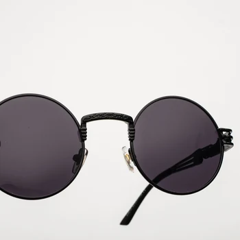 Peekaboo vintage retro gothic steampunk oglindă ochelari de soare de aur și negru, ochelari de soare vintage rotund cerc de oameni UV gafas de sol