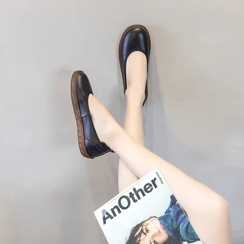 PEIPAH 2020 Brand Femei din Piele Pantofi de Femeie Aluneca Pe Apartamente de Balet Feminin Superficial Casual, Încălțăminte Solidă Doamnelor Pantofi Noi