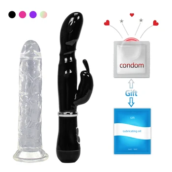 Penis artificial Vibratoare jucarii Sexuale Set de Iepure Clitoris cu Vibrator Erotic Penis Realist Jucării Sexuale pentru Femei Masturbare Cuplu flirt