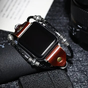 Pentru Apple iwatch 2 3 4 5 versiune 42mm 44mm trupa autentice din piele de curea de aliaj cataramă din oțel inoxidabil brățară inteligent ceas de vânzare fierbinte