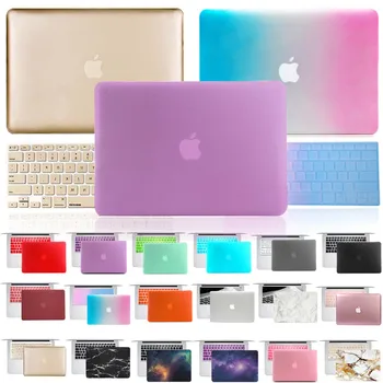 Pentru Apple MacBook Air Pro Retina 11 12 13 15 Inch Laptop Case + Keyboard Acoperă cu Culoare Solidă, Marmură și Cerul Înstelat Serie