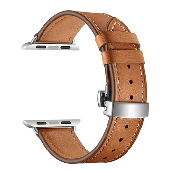 Pentru Apple Watch Band din Piele smartch-ul Ceas Apple Watch 6 5 4 3 2 1 SE Fluture Incuietoare Curea pentru iWatch 44mm 40mm 42 38