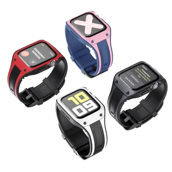 Pentru Apple Watch Band Serie SE/6/5/4 Silicon Sport Curea+Cadru Bărbați/Femei Dublu-culoare carcasa Durabil Bratara pentru iWatch 44MM
