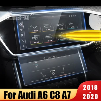 Pentru Audi A6 C8 A7 2018 2019 2020 Pahar de Navigație Auto Ecran de Film Protector de Radio GPS-ul LCD de Bord Garda de Ecran Accesorii