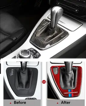 Pentru BMW Seria 3 E90 E92 E93 Auto de Interior din Fibra de Carbon de Schimbare a vitezelor Panoul M Performance Trim Emblema Autocolant Decal