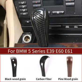 Pentru BMW Seria 5 E39 E60 E61 X3 E83 X5 E53 Seria 3 E46 1995-2007 din Fibra de Carbon Stil ABS Mașina de Centru Schimbătorului de Viteze Capacul Capului de Tapiterie