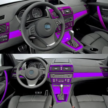 Pentru BMW X3 E83 2003-2010 Interior Panou de Control Central Mânerul Ușii 3D/5D Fibra de Carbon Autocolante, Decalcomanii Auto styling Dotari