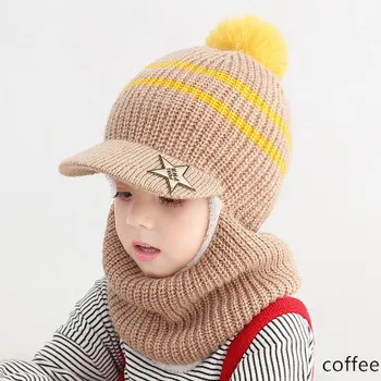 Pentru copii de iarna rece masca de fata pălării salopete pălărie plus de catifea groasă vânt cu pălăria masca de fata Pălărie + Neck Maneca eșarfă