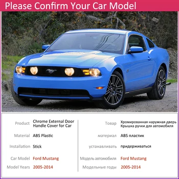 Pentru Ford Mustang GT500 Shelby GT 2005~Chrome Mânerul Ușii de Acoperire Accesorii Auto Autocolante Trim Set 2006 2008 2010 2012 2013