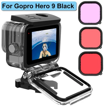 Pentru Gopro Hero 9 Negru rezistent la apa de Locuințe Caz Scufundări Lentile Filtru Subacvatic 50 M Coajă de Protecție Cutie pentru go pro 9 Accesorii