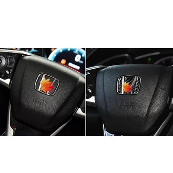 Pentru Honda Civic al 10-lea Gen Civic CRV Acord XRV se Potrivesc de JAZZ de Carbon Volan Logo-ul Insigna Emblema Capac Autocolant Tapiterie Auto styling