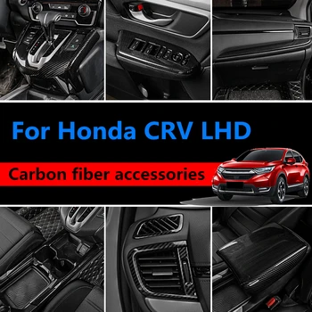 Pentru Honda CRV CR-V Accesorii de Interior din Fibra de Carbon ABS Decor Crom Capac Ornamental 2017-2019
