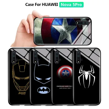Pentru Huawei Nova 5 Pro Nova 5T 7i se 6 Supereroi Marvel, Ironman, Shockproof Sticla Caz Capacul din Silicon Moale Marginea Carcasei