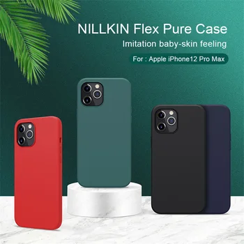 Pentru iPhone 12 Pro Max Cazul NILLKIN din Silicon Montate Cover Pentru iPhone 12 mini-12 Pro Max Flex Caz Pură, Anti-Amprente Acoperi
