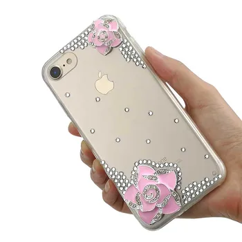 Pentru iPhone 6 6s Plus cazul de Moda DIY păun Stras Caz telefon acoperă Pentru iPhone XR XIR XI XS Max de caz Pentru iphone 7 8 Caz