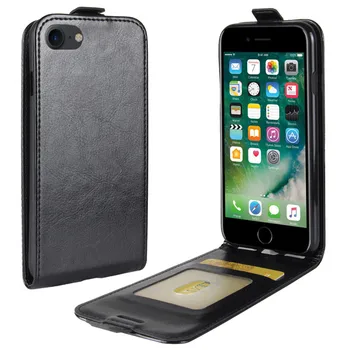 Pentru iPhone 7 8 Lux Flip Vertical Caz Acoperire pentru iPhone 7 8 plus TPU Cazuri de Telefon din Piele Magnetic Slot de Card Titular de Buzunar Capa