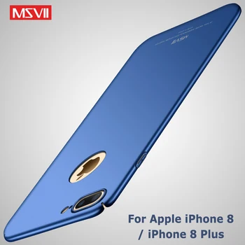 Pentru iPhone 8 Capac Caz MSVII Piele de Lux Coque Pentru Apple iPhone 7 Plus Caz 8Plus Slim PC Cover Pentru iPhone 8 Plus Cazuri de Telefon