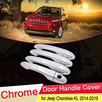 Pentru Jeep Cherokee KL 2016 2017 2018 2019 Chrome Mânerul Ușii Capacul Exterior Tapiterie Prinde Masina Autocolante Capac Accesorii ABS