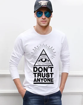 Pentru jucătorii nu au Încredere în Nimeni Illuminati, Ochiul care Vede Tot T-Shirt 2019 primavara barbati maneca lunga tricou de bumbac de înaltă calitate de top tees