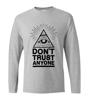 Pentru jucătorii nu au Încredere în Nimeni Illuminati, Ochiul care Vede Tot T-Shirt 2019 primavara barbati maneca lunga tricou de bumbac de înaltă calitate de top tees