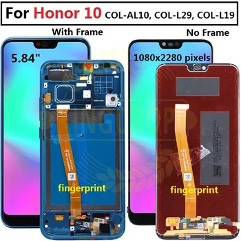 Pentru Onoarea 10 Display cu rama Pentru Huawei Honor 10 LCD Ecran Display Touch Panel Cu Amprente de Asamblare de Piese de schimb