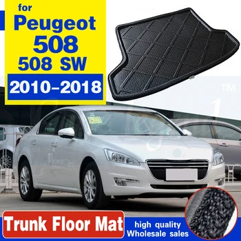 Pentru Peugeot 508 SW 508SW 2010~2018 Boot Mat Portbagajul din Spate de Linie Cargo Tava Podea Covor Noroi Pad de Paza Protector Accesorii