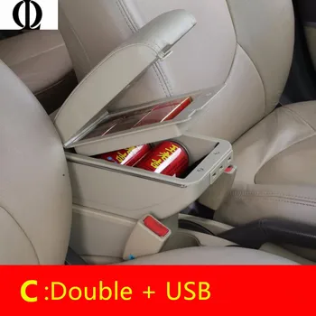 Pentru Renault Captur Kaptur QM3 2013-2017 Dual Layer USB Cotiera cotiera Consola centrala Tava Cutie de Depozitare Suport pentru pahare