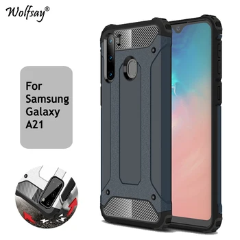 Pentru Samsung Galaxy A21 Caz Pentru Samsung A21 Rezistent La Șocuri Armura De Cauciuc Greu Înapoi Caz Telefon Husa De Protectie Pentru Samsung Galaxy A21