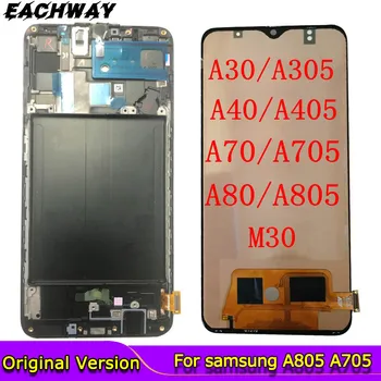 Pentru SAMSUNG GALAXY A30 A305 A40 A405 A50 A505 A70 A80 M30 Display LCD Touch Screen Cu Rama Pentru samsung A805 A705 Display TFT