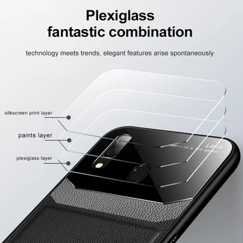 Pentru Samsung Galaxy A30 PU Caz din Piele Plexiglas rezistent la Socuri Bara Cazuri de Telefon Pentru Samsung Galaxy A10 A20 A50 A70 Capacul din Spate