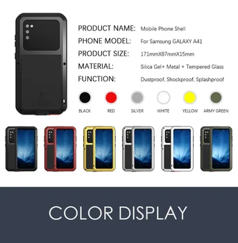 Pentru Samsung Galaxy A41 Caz Dragostea Mei De Metal Puternic Armura Șoc Murdărie Dovada Rezistent La Apa Caz Acoperire Pentru Samsung Galaxy A41