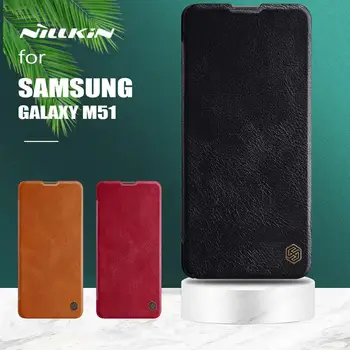 Pentru Samsung Galaxy M51 Caz Nillkin Qin Lux Flip din Piele de Caz de Afaceri Slot pentru Card Ultra-Subțire Caz de Telefon pentru Samsung M51 Caz