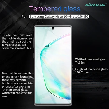 Pentru Samsung Galaxy Nota 10+ Temperat Pahar Ecran Protector Nillkin 3D DS+MAX Complet Acoperit de Film Pentru Samsung Nota 10 Plus 5G