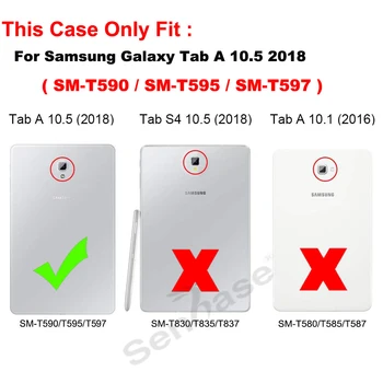 Pentru Samsung Galaxy Tab Un A2 10.5 inch 2018 SM T590 T595 Caz rezistent la Socuri pentru Copii în condiții de Siguranță PC-ul Silicon Hibrid Sta Corp Plin husa pentru Tableta