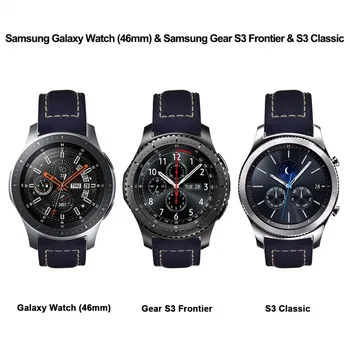 Pentru Samsung Galaxy Watch 46mm Trupa 22mm Premium Vintage Cal Nebun Curea din Piele pentru Samsung Gear S3 Frontieră Clasic