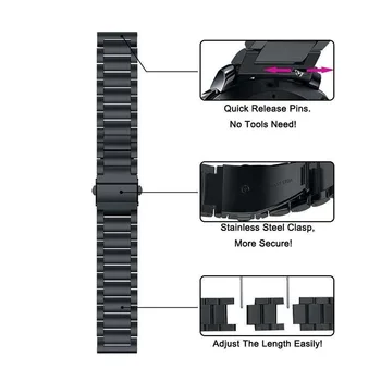 Pentru Samsung galaxy watch Active 2 44mm 40mm din Oțel Inoxidabil Curea de Ceas Bratara 20MM Ceas trupa Active2 ремешок для часов Instrument