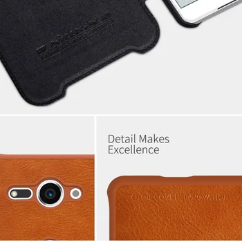 Pentru Sony Xperia XZ2 telefon Compact caz Nillkin epocă Qin flip cover din Piele PU Caz PC-ul de plastic înapoi caz pentru XZ2 mini 4.6 inch
