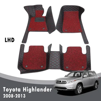 Pentru Toyota Highlander 2013 2012 2011 2010 2009 2008 De Lux Strat Dublu Buclă De Sârmă Auto Covorase Covoare Interior Auto Piele