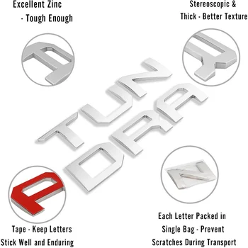Pentru Toyota Tundra Hayon Logo Litere Emblema a Introduce Autocolant 3D Plăcuța de Portbagajul din Spate Plăcuța de Argint Negru Accesorii Auto