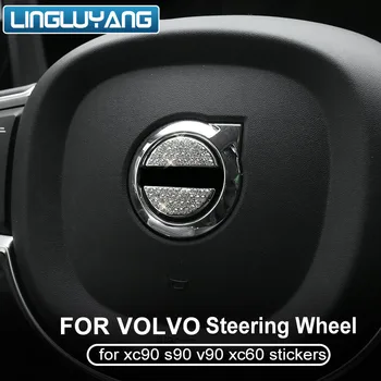 Pentru Volvo XC60 S90 XC90 v90 s60 v60 metal+Stras volan centru ornamente decor autocolant 2ps Styling Auto Accesorii