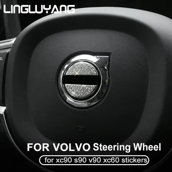 Pentru Volvo XC60 S90 XC90 v90 s60 v60 metal+Stras volan centru ornamente decor autocolant 2ps Styling Auto Accesorii