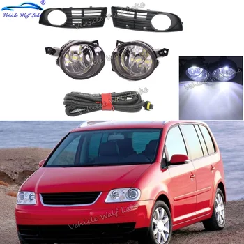 Pentru VW Touran 2002 2003 2004 2005 2006 Auto-styling Bara Fata Lampa de Ceață LED Lumina + Cablaj Ceață + Grila de Acoperire